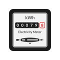 Electric power meter. Energy, electricity counter. Vector illustration. Royalty Free Stock Photo